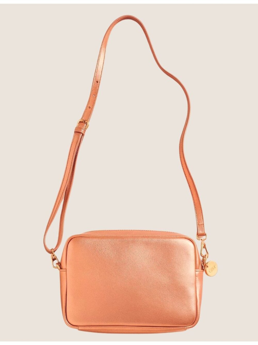 Metallic Rose Gold Bronze Crossbody Bag Small IPSY Gilded Go Bag Removable Strap